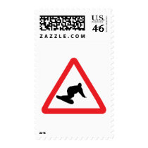 snowboarder warning sign postage by Tomaniac snowboarder warning sign postage