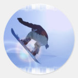 snowboarding-12 round sticker