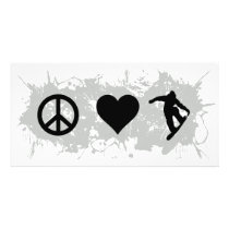 Snowboarding 3 photo card template