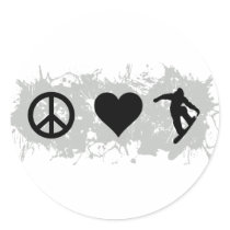 Snowboarding 3 round stickers