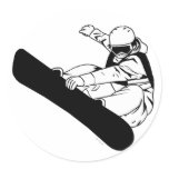 Snowboarding 3 round stickers