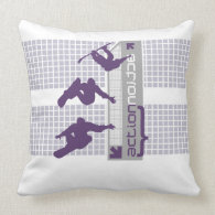 Snowboarding American MOJO Pillow throwpillow