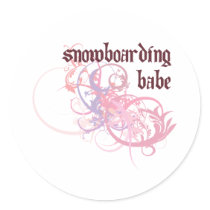 Snowboarding Babe stickers
