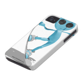 Snowboarding Blue Alien iPhone 4/4s Case iPhone 4 Cases