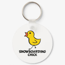 Snowboarding Chick Keychain by chicktshirts8 Snowboarding Chick Keychain