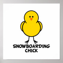 Snowboarding Chick Poster