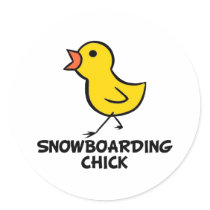 Snowboarding Chick Sticker