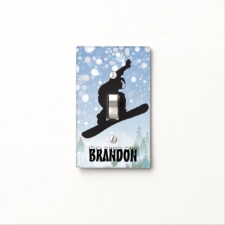 Snowboarding Design Light Switch Cover