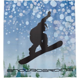 Snowboarding Design Shower Curtain