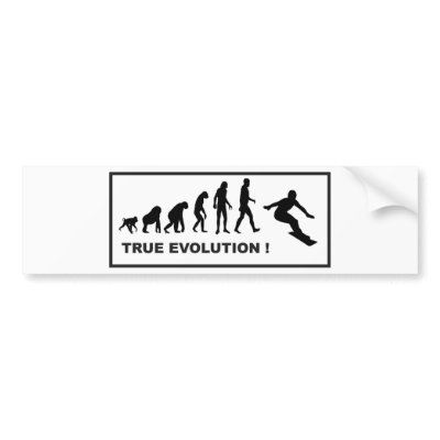 snowboarding evolution bumper stickers by forumsnowboarding