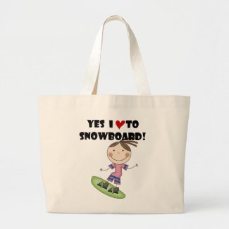 Snowboarding Girl Tshirts and Gifts bag