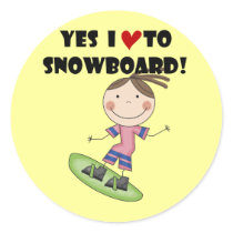 Snowboarding Girl Tshirts and Gifts Sticker