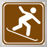Snowboarding Highway Sign posters
