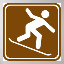Snowboarding Highway Sign Posters