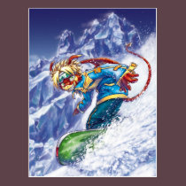 Snowboarding Max postcards
