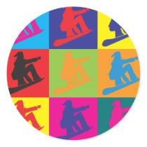 Snowboarding Pop Art stickers