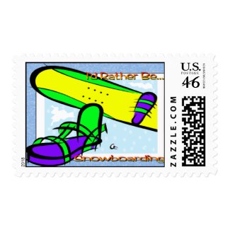 Snowboarding Postage stamp