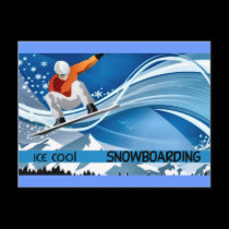 Snowboarding postcards