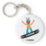 Snowboarding Puterbug Backpack Keychain
