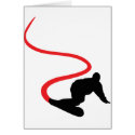 Snowboarding red Track cards by Tomaniac Snowboarding red Track cards