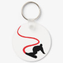 Snowboarding red Track keychains by Tomaniac Snowboarding red Track keychains