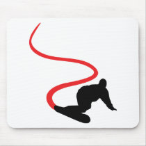 Snowboarding red Track mousepads by Tomaniac Snowboarding red Track mousepads