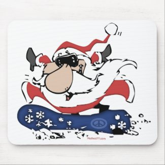 Snowboarding Santa Mousepad mousepad