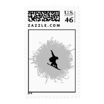 Snowboarding Scribble Style Postage