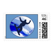 Snowboarding & Snowflakes Stamp