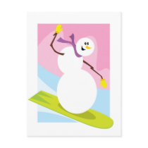 Snowboarding Snowman postcards