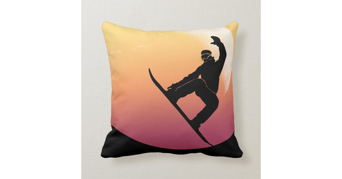 Snowboarding Throw Pillow Zazzle