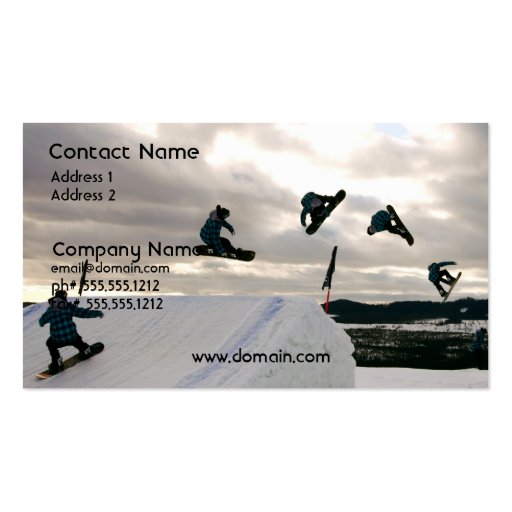 Snowboarding Tricks Business Card (front side)
