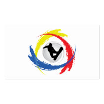 Snowboarding Tricolor Emblem Business Card Templates