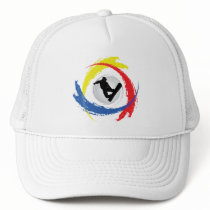 Snowboarding Tricolor Emblem Trucker Hat