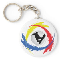 Snowboarding Tricolor Emblem Key Chains