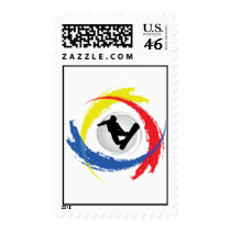 Snowboarding Tricolor Emblem Stamp