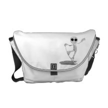 Snowboarding White Alien Messenger Bag