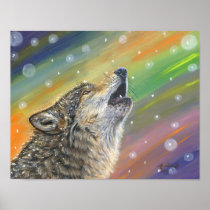 Snowbound Gray Wolf poster