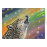 Snowbound Howling Wolf in the Snow Painting Art cards