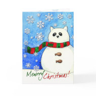 Snowcat Christmas card