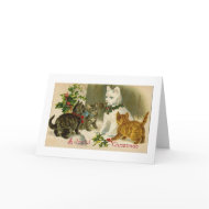 SNOWCAT VINTAGE CHRISTMAS card