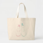 Snowcouple in Icy Pink and Blue Canvas Bag