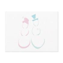 Snowcouple in Icy Pink and Blue postcards