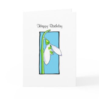 Snowdrop blue Birthday Card card