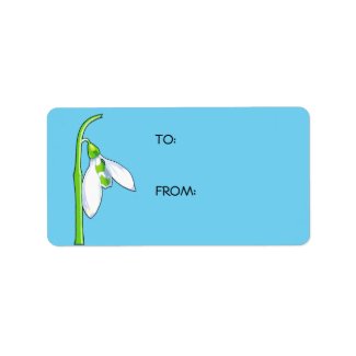 Snowdrop blue Gift Tag Label label