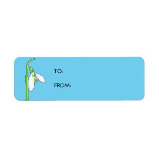 Snowdrop blue Gift Tag Label label