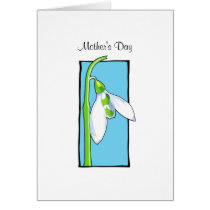 Snowdrop blue Mother's Day Card cards