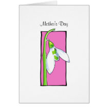Snowdrop pink Mother's Day Card cards