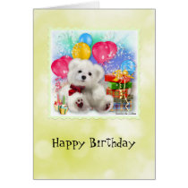 Snowdrop the Maltese Birthday Card cards