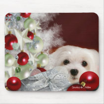 Snowdrop the Maltese Christmas Mouse Pad mousepads